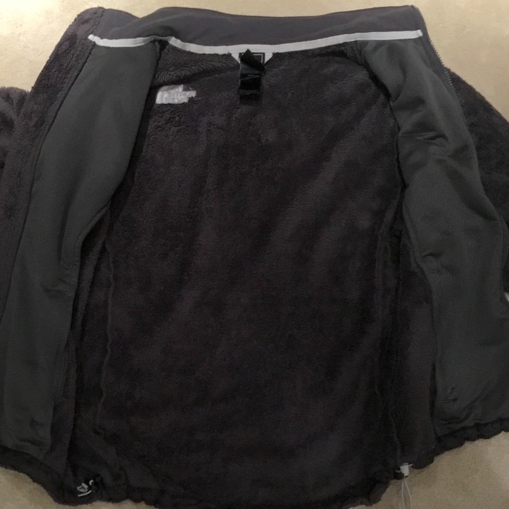 Women’s gray fuzzy fleece ~NORTH FACE jacket/size M - Picture 7 of 8